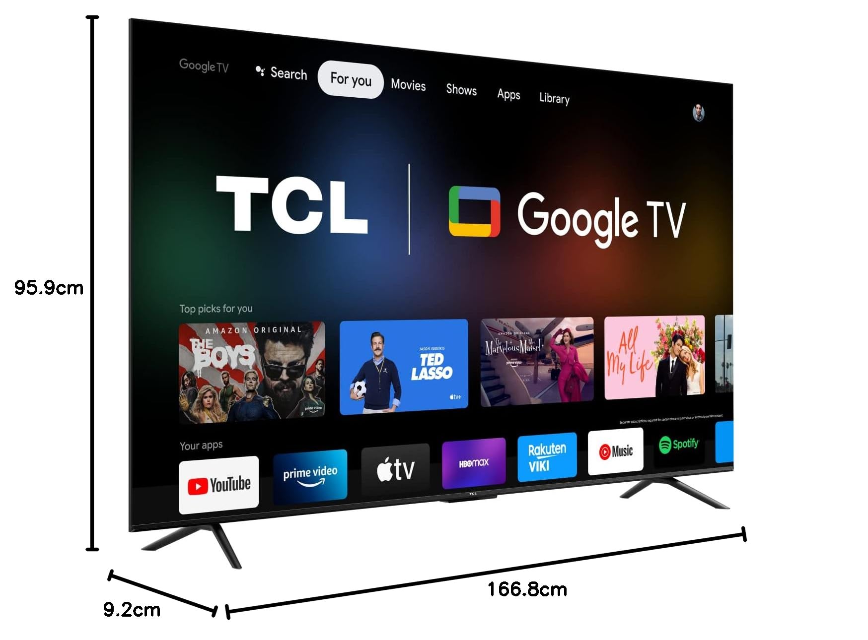 Google TV LED 75” TCL P735 4K UHD HDR DOLBY VISION - ATMOS, ALLM