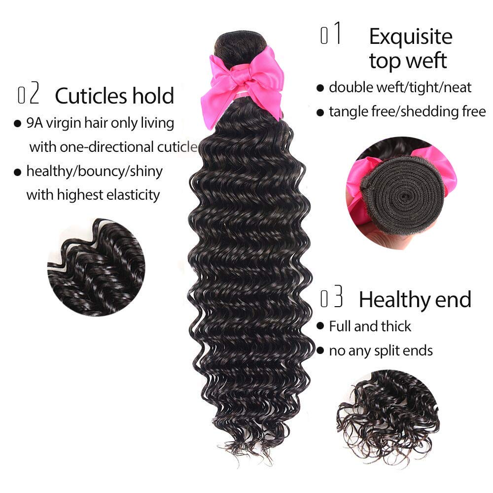 Amazon.com : Miss GAGA Deep Wave 4 Bundles 9A Grade 100  display picture 1