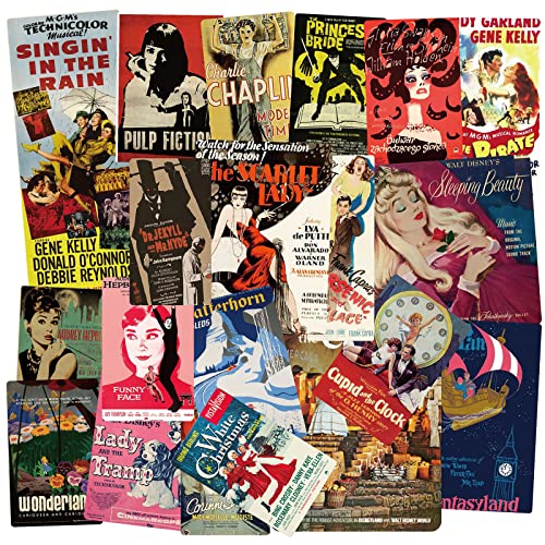 Célèbre Films Autocollant d'affiche Rétro, Mur Collage Kit 100 Pièces Affiche Stickers Vintage Esthétiques Décorer pour les Albums Photos, Skateboard,...