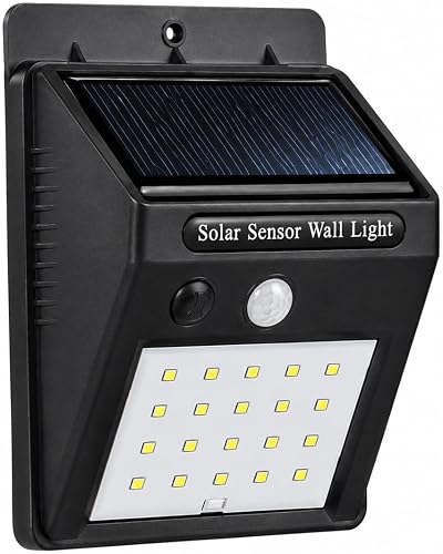 Solar Powered LED Motion Sensor Wall Light – Outdoor Waterproof Security Light with PIR Motion Detection