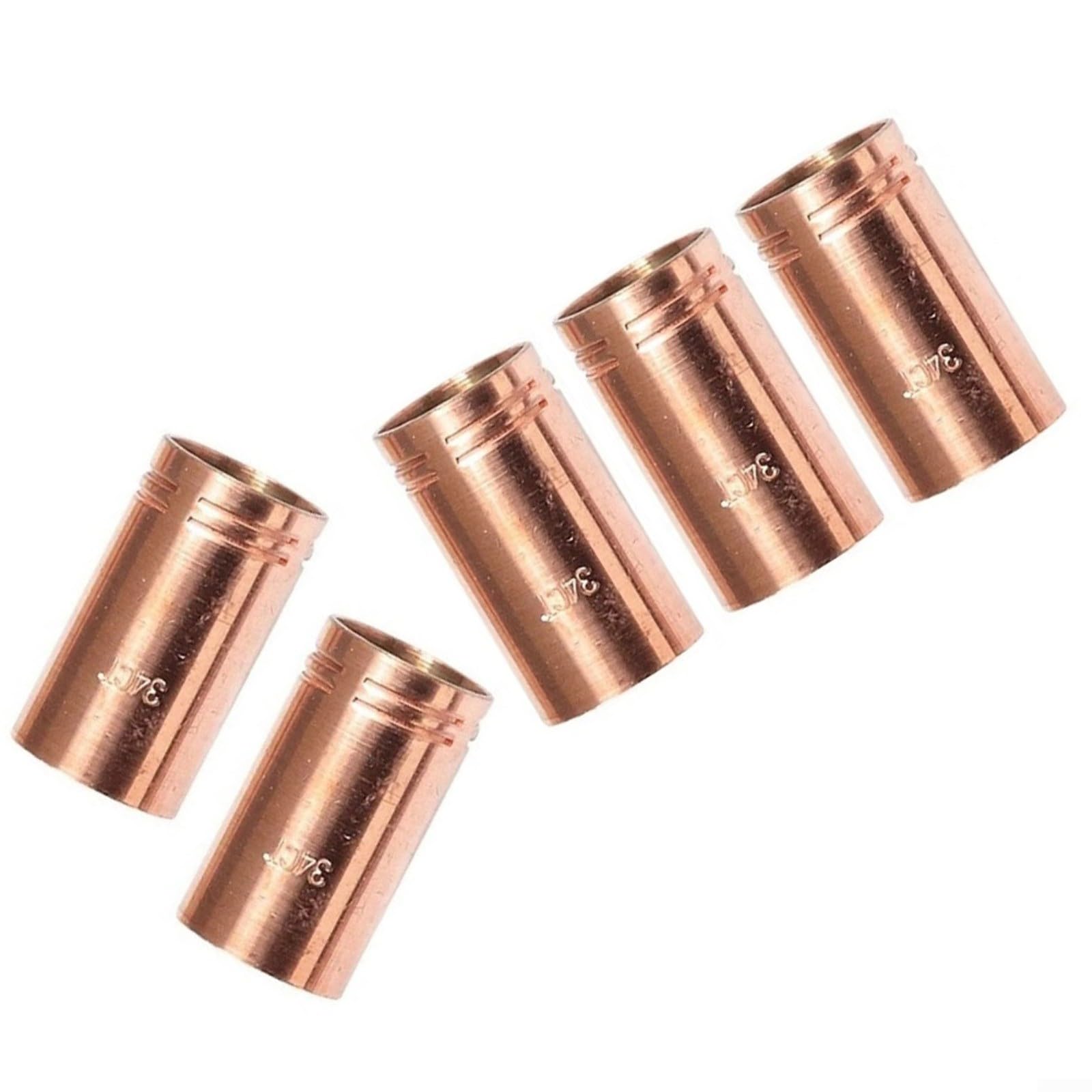 Confezione da 5 isolanti per ugelli a gas MIG da 34 ct, rivestimento resistente al calore in rame rosso compatibile con Lincoln, per magnum serie 300, 400 e #3/#4