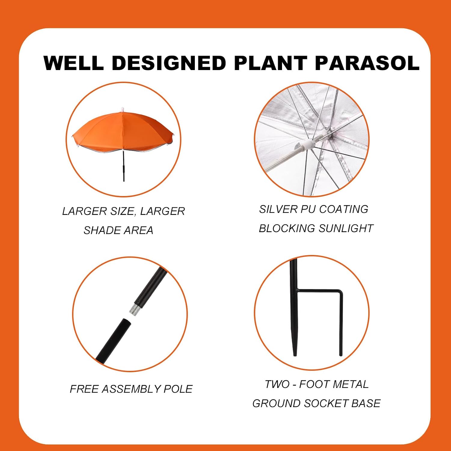 Lyreh 3pcs Plant Umbrellas for Outdoor Plants, 3 Color Diameter 23.62in Garden Plant Umbrella for Providing Shade Cover to ‌Defend Patio Flowers Plants Fruits and Vegetables From Blazing Sun