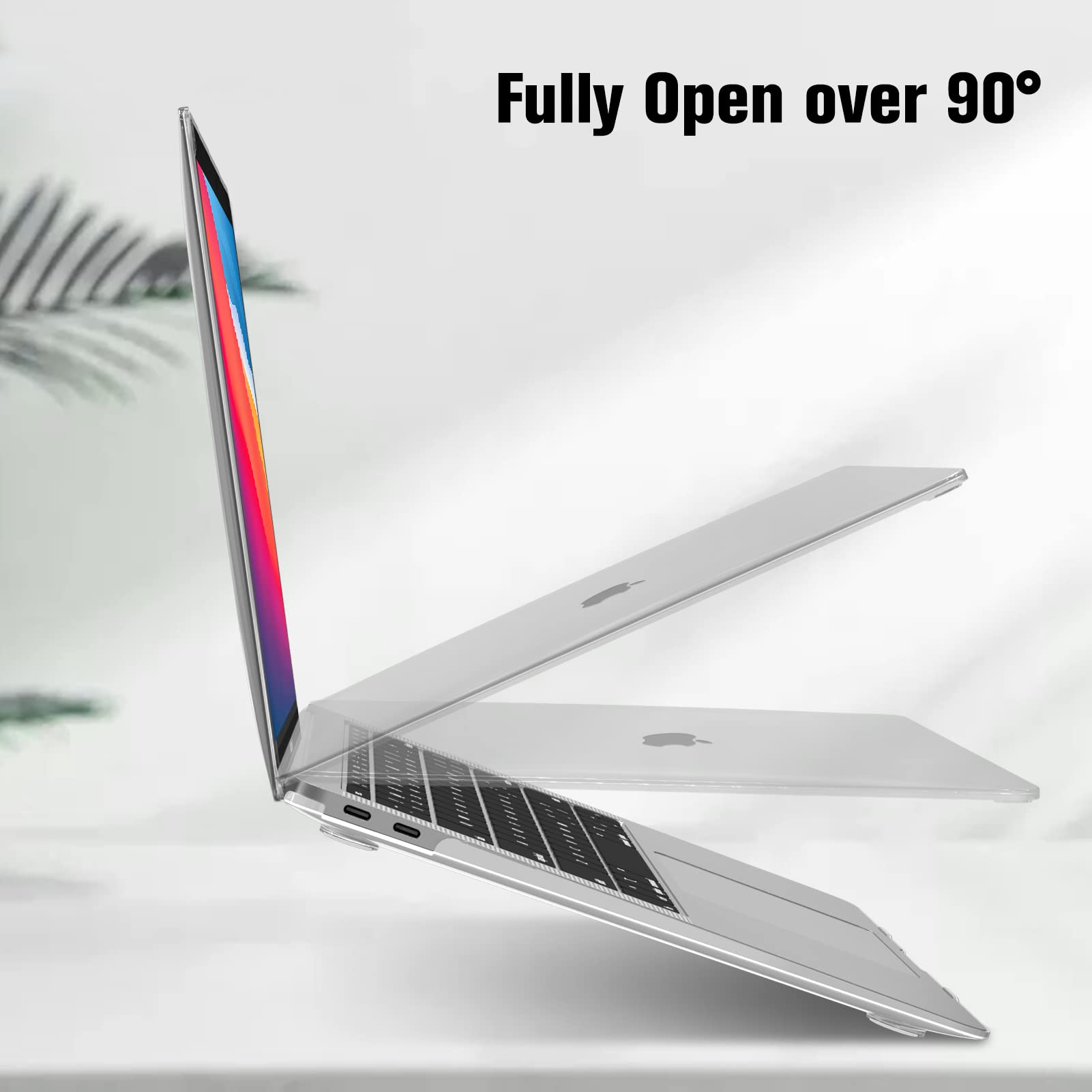 Coque MacBook Air 13" FINTIE - Transparent Paillette - Compatible M1 A2337, 2020-2018 A1932/A2179
