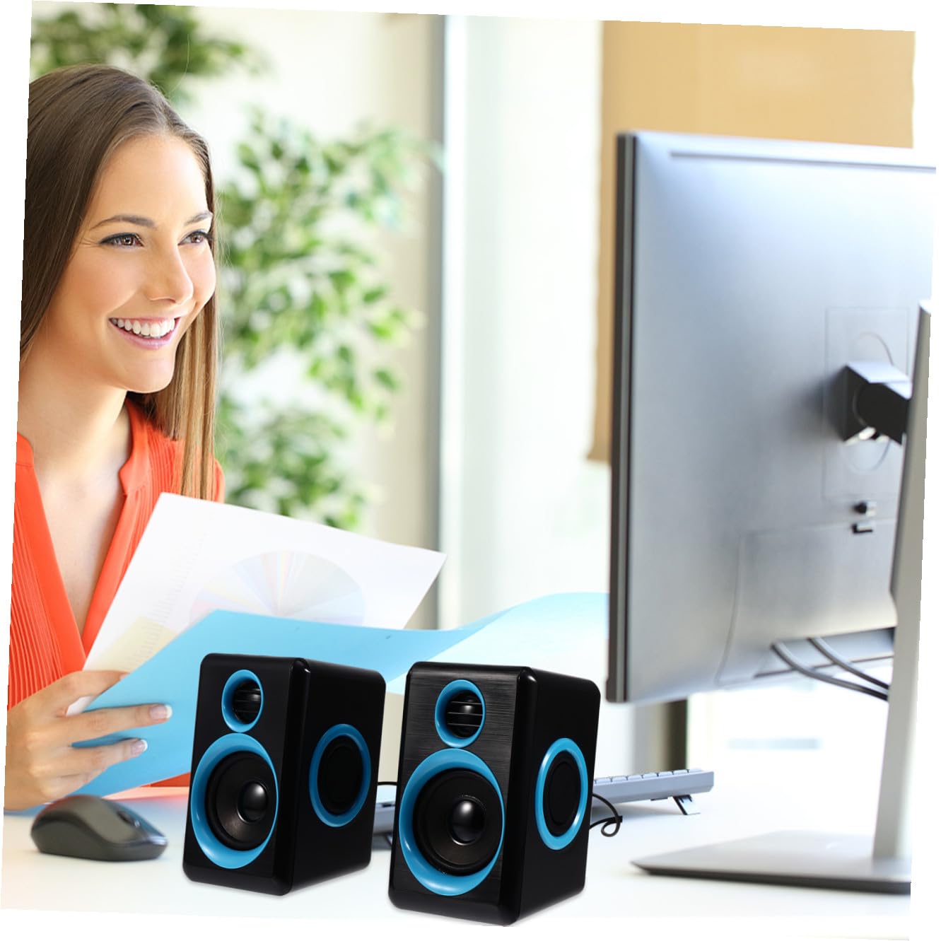 SHINEOFI 2 Piezas Mini Altavoz para Computadora y Portátil Altavoz Hogar y Oficina Diseño Creativo para Pc