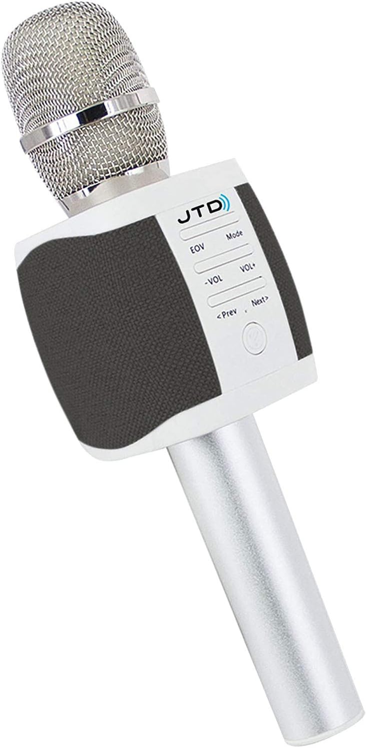 Wireless Karaoke Microphone Speaker Recorder with 2x5W Dual Speakers, Sing Listen Record, Phone Tablet Computer 3.5mm MicroSD [JTD-009]
