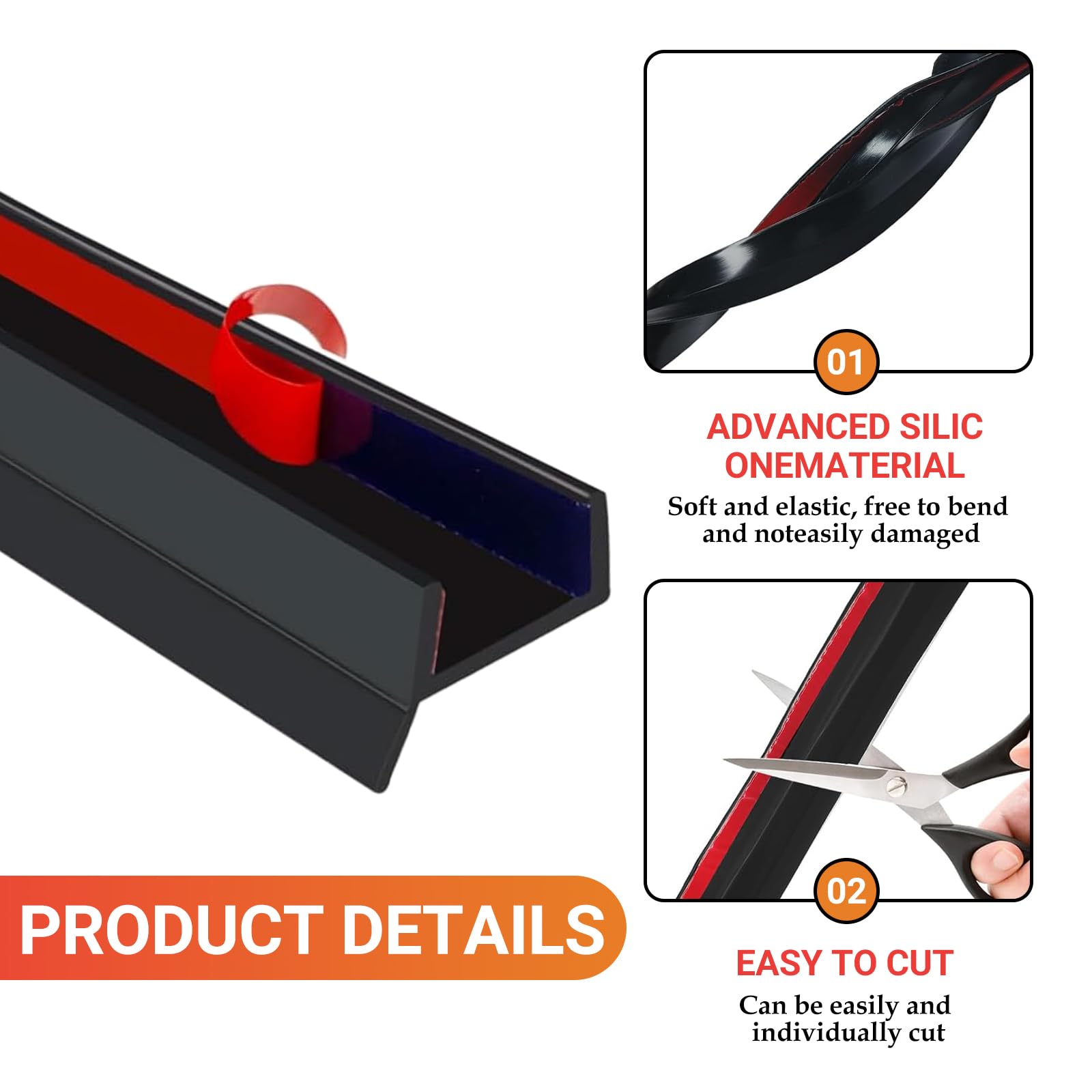 Afdichtprofiel voor keukensokkelplinten voor keukensokkel voor plinten keuken, 15 mm, 16 mm, 17 mm, keukenstrips (transparant, 8 m