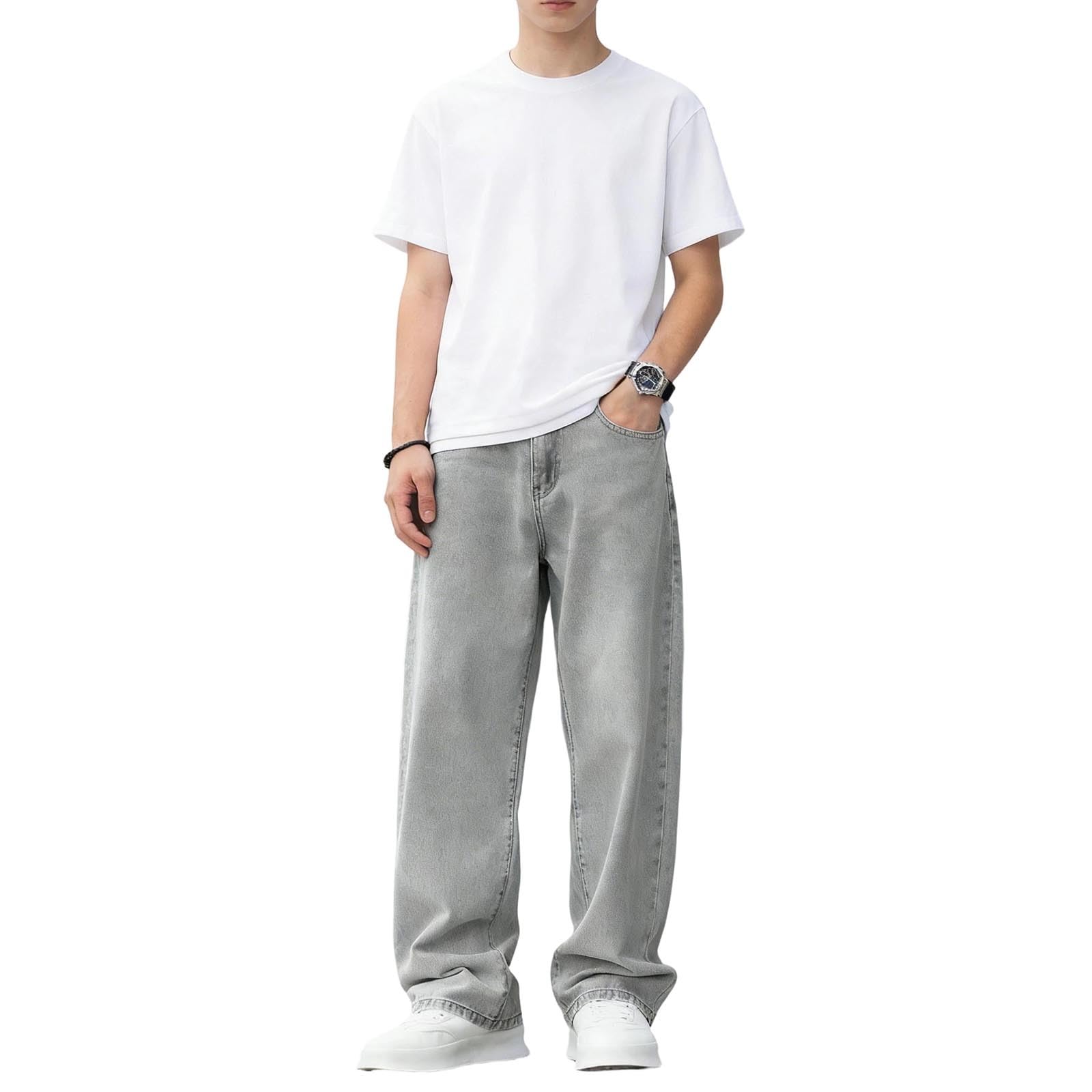 WWricotta Pantaloni, Jeans Classici in Denim Tinta Unita per Ragazzi, Comodi Casual Elasticizzati con Ginocchia Rinforzate, Resistenti per Il Gioco Quotidiano E La Scuol, Taglia Slim Fit Elegante
