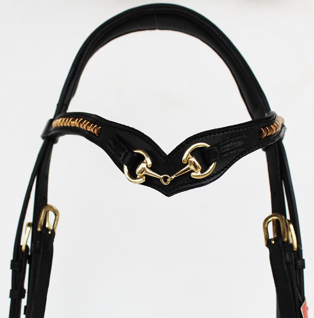 Horse Leather English Bridle Padded COB Riding Jumping Adjustable Tack 803449BKC