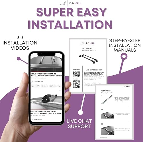 Miniatura 7 de ERKUL Barras transversales resistentes para Toyota RAV4 2019-2025  No son compatibles con modelos AdventureTRD Off-Road  Negro