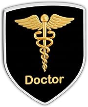 woopme Stylish Doctor Badge Emblem Logo Sticker for Cars & Bikes Vehicles (Doctor Gold)