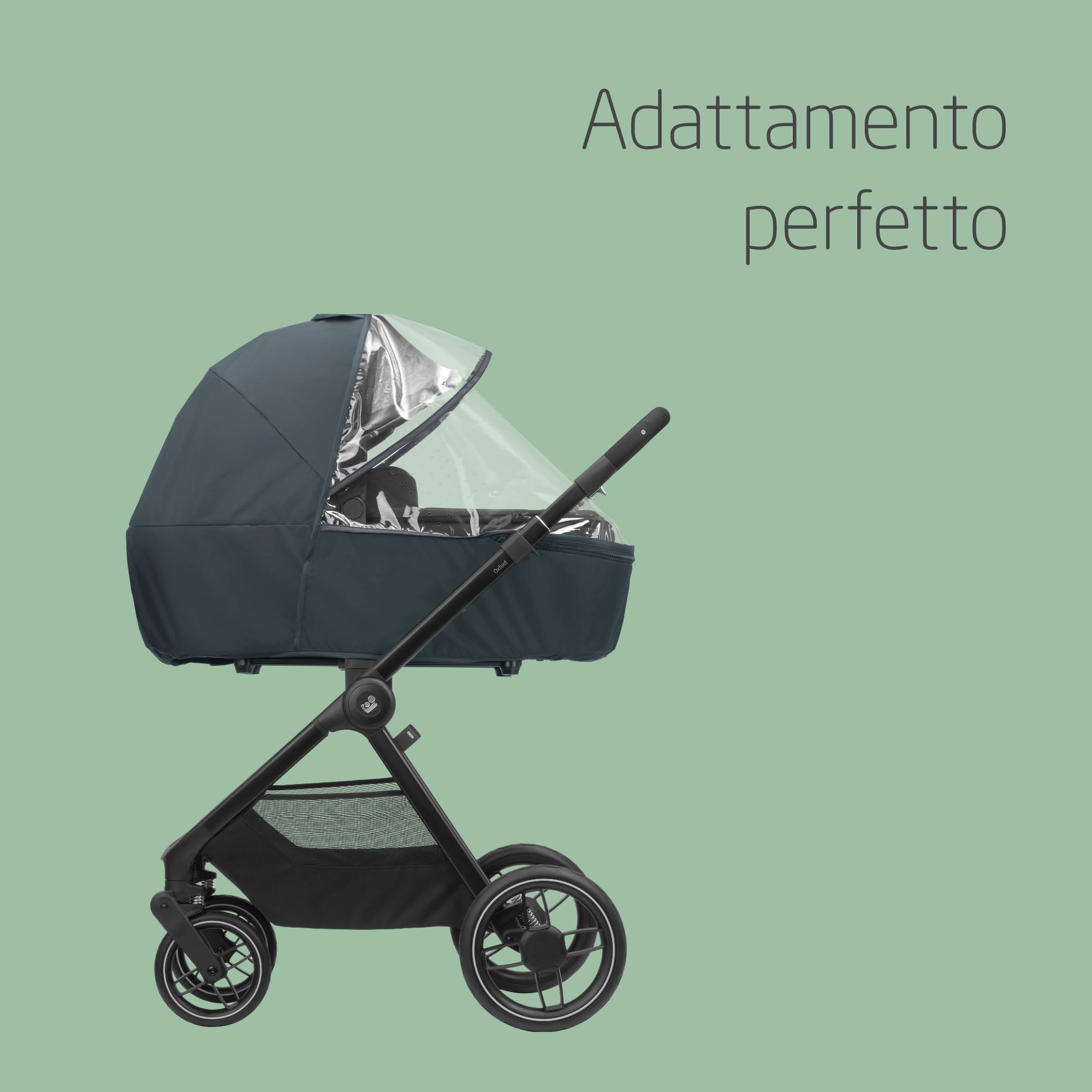 Maxi-Cosi Parapioggia Passeggino, Parapioggia Navicella, Telo Pioggia per Passeggino, Tessuto a Rete con Finestra Frontale, Facile da Agganciare, Colore Trasparente