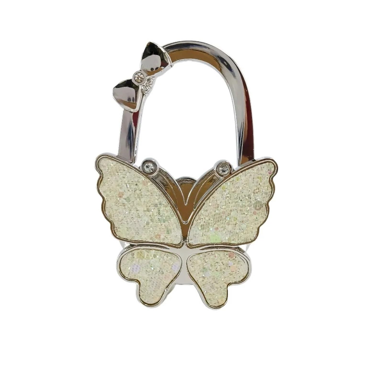 LCKKJHG 2pcs Pretty Butterfly Handbag Hook for Women Foldable Creative Purse Portable Table Hanger(Yellow)