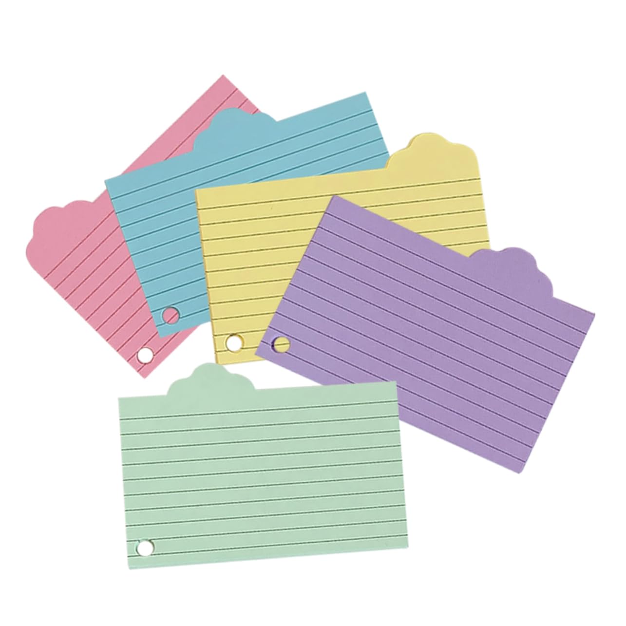 Angoily 5 Sätze Vokabelheft Aus Notizpapier Mit Klebrig Farbig Wolke Material Karteikarten Zum Lernen Meeting-notizbücher Notepad Aufnehmen Beachten Sie Pads Memo -pads 125 Blätter * 5