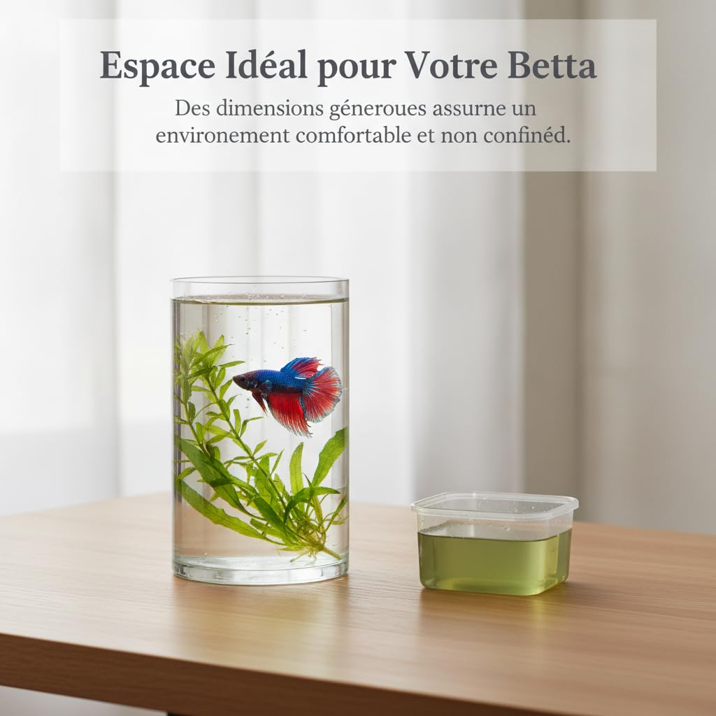 Aquarium en Verre Cylindrique Vertical Robuste Anti-Fuite Haute Transparence Nettoyage Simple Moderne Adapté au Bureau Salon Appartements Compacts, Diamètre 20 cm, Hauteur 70 cm