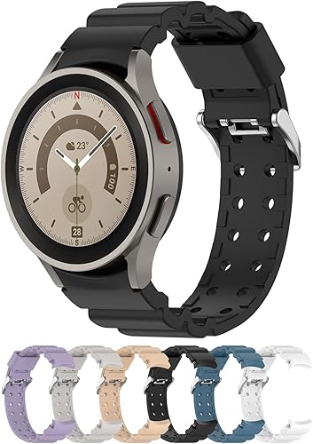 Pulseras de repuesto compatibles con Samsung Galaxy Watch 6Watch 6 ClassicWatch 5Watch 5 Pro 0.787 in correa ajustable de silicona suave con