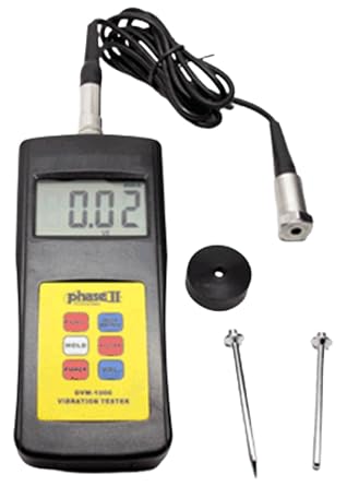 Accusize Phase II+ Digital Vibration Gauge/Monitor, DVM-1000 | Multifunction Meter Measures Velocity, Acceleration, Displacement and RPM; LCD, Stats, Hold, Inch/Metric