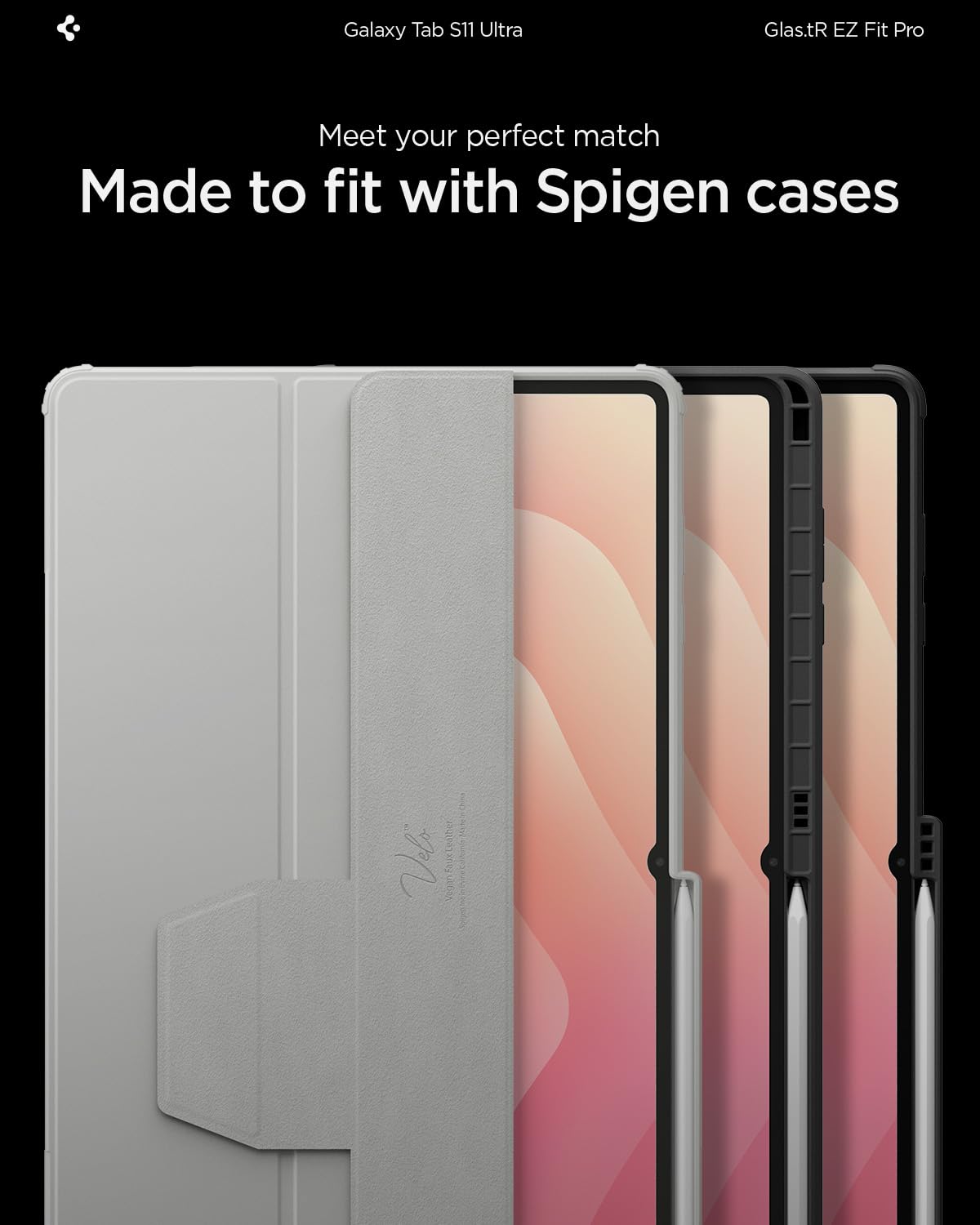 Spigen Glas.tR EZ Fit Pro Protector Pantalla para Samsung Galaxy Tab S11 Ultra, 1 Unidad, Instalación Fácil, Alta Definicion, Dureza 9H