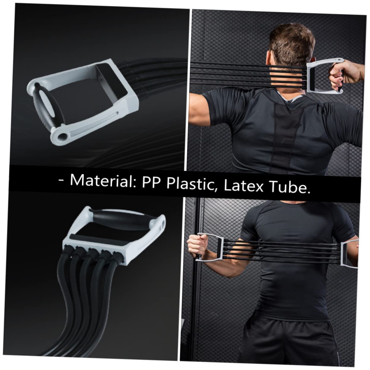 Brust Expander Fitness Feder-Brusttrainer Mit Latexschlauch 30 Einstellbaren Zugstufen Pro Schlauch Ergonomischen Griffen Für Brust Arme Schultern Und Oberen Rücken