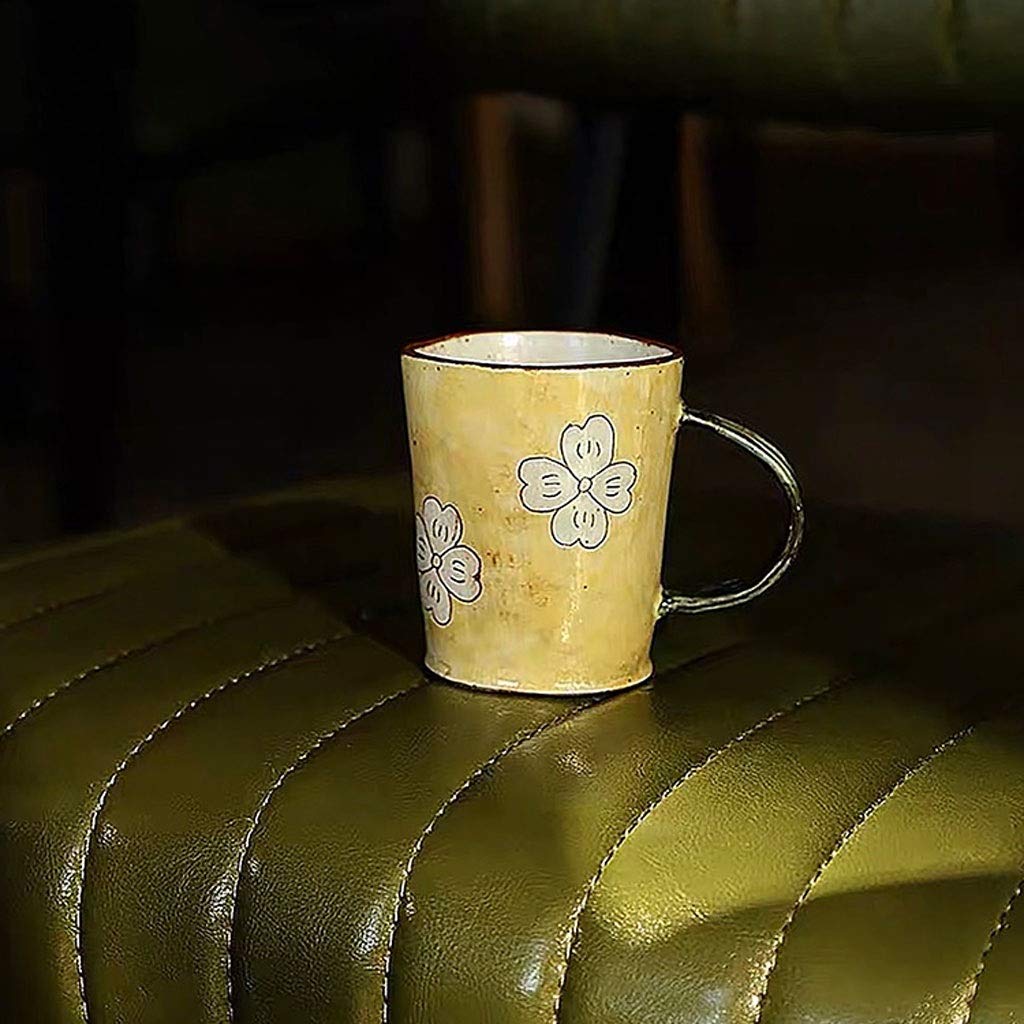 Pot à Lait en céramique de Fleur Peinte à la Main, pichet à Sauce Domestique Portable pour café, Lait et thé (Gris) (Gris)