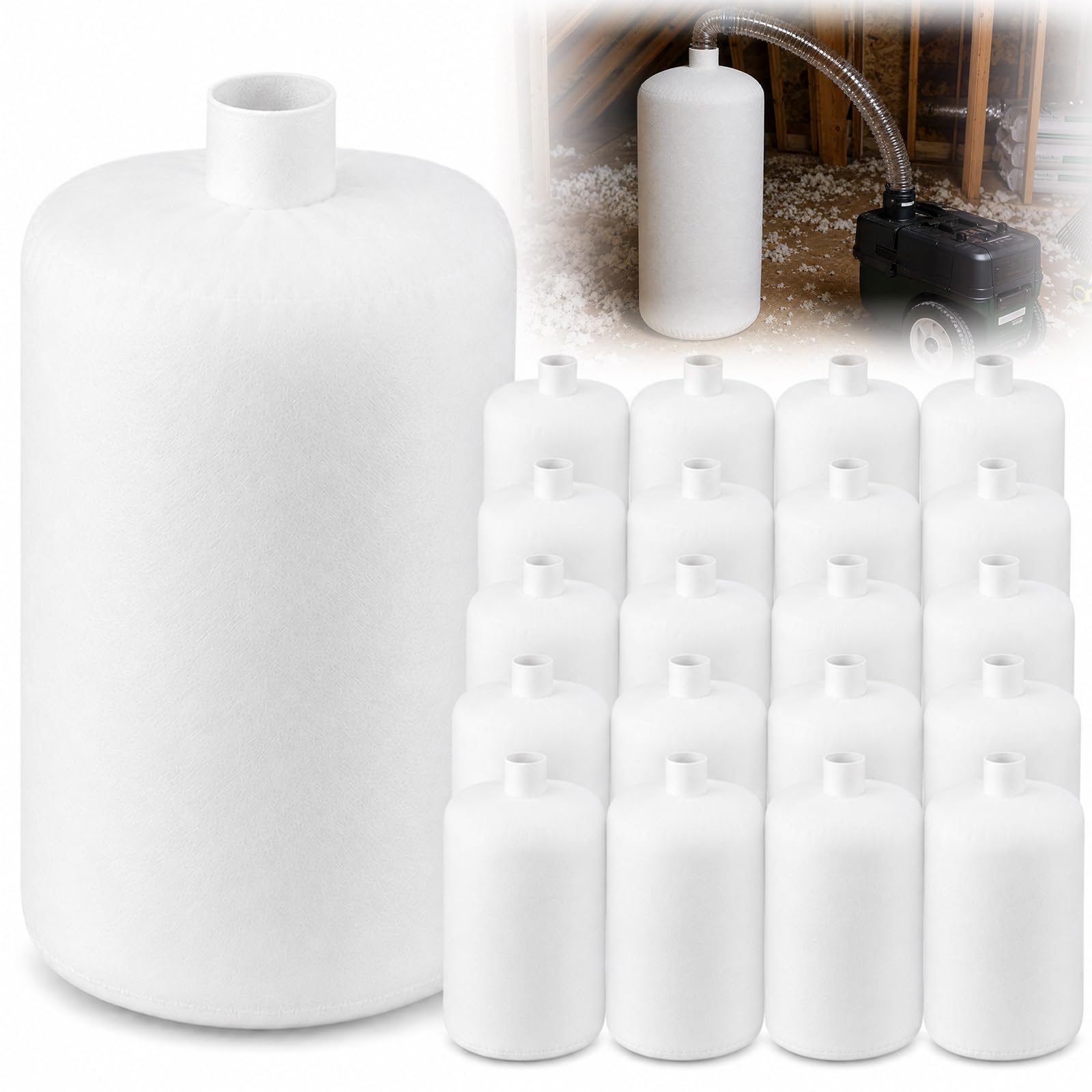 Pangda 20 Pack Insulation Removal Vacuum Bags Heavy Duty 75 Cu ft,White