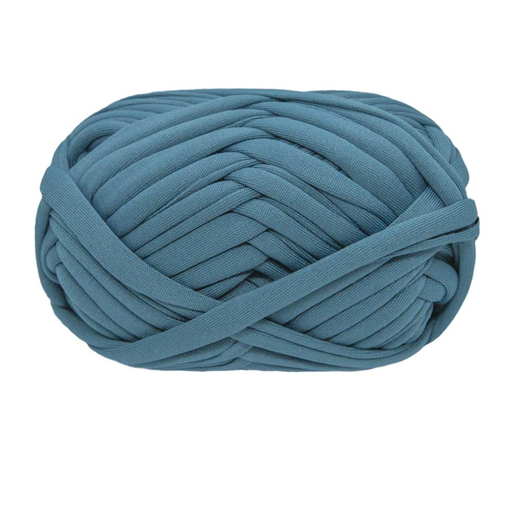 T-Shirt Yarn Knitting Fabric Crochet Fabric for Summer Hand DIY Bag Cover Pillow Crochet Projects 100g (#26 Blue-Grey)