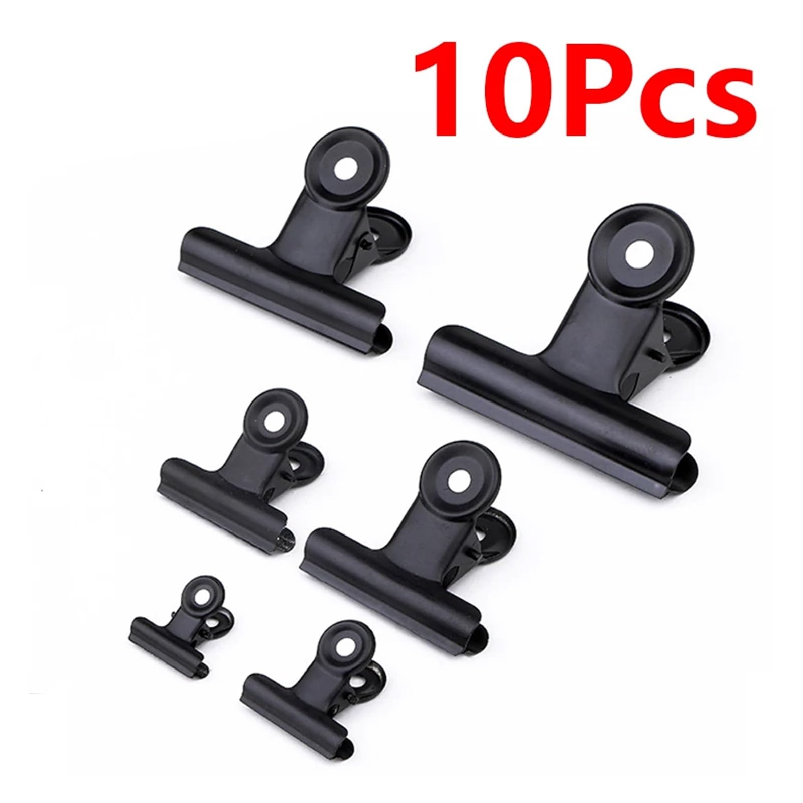 Foldback Klammern 10er-Pack Büroklammern aus schwarzem Metall for Büromaterial, kleine Buchbefestigungsklammern, Skizzenbrettklammern, Haushaltsbedarf(75mm-10P)