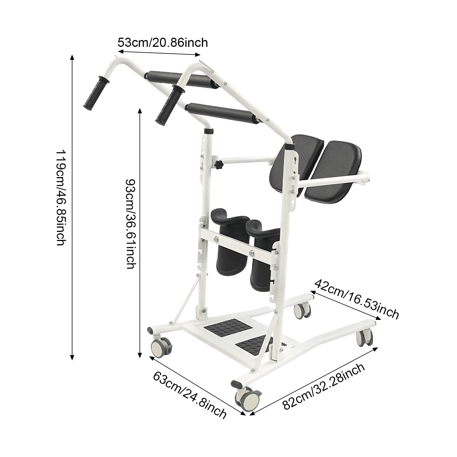 Sitz-Steh-Patientenlifter bis 120kg, Transferhilfe-Lifter mit Transfergurt | Mobiles Stehhilfe-Lifter für Senioren, Pflege Zuhause Transferhilfe Bett, Toilette und Rollstuhl