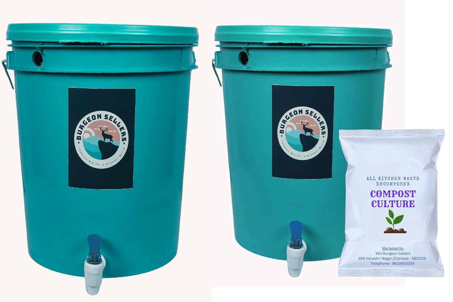 Compost Bin for Home/Waste (26Kgs) (Pack of 2) Composter