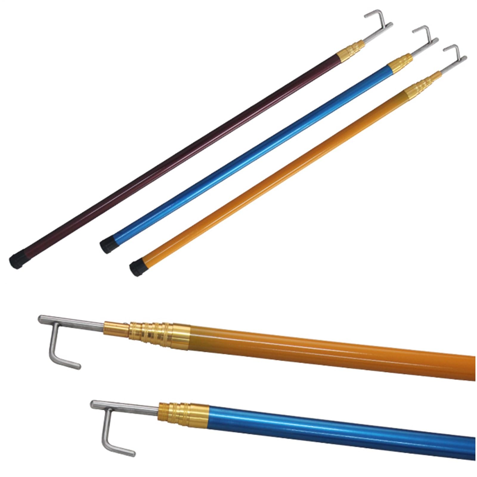 AMUFJJ Gancio per Barca Bastone per Asta da Attracco Regolabile in Fibra di Vetro, Gancio per Barca Telescopico per Carichi Pesanti Che Spinge L'Asta della Barra Trazione(1 Pack,400cm/13.1ft)
