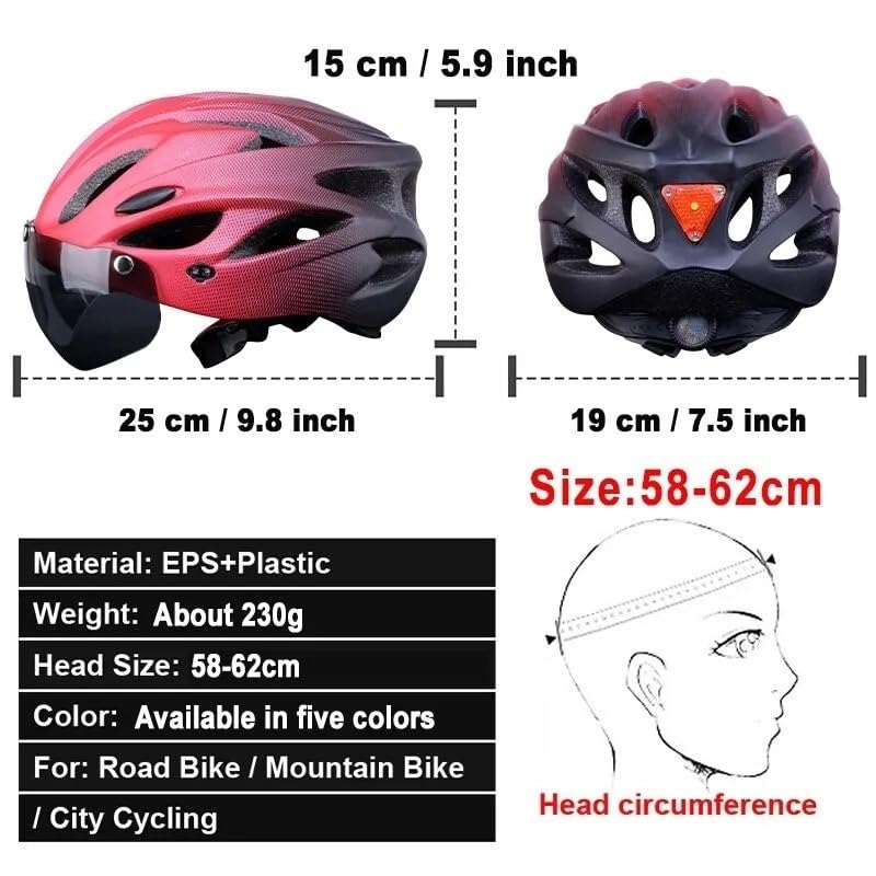 Casco bicicleta transpirable y colorido con iluminación LED integrada 4