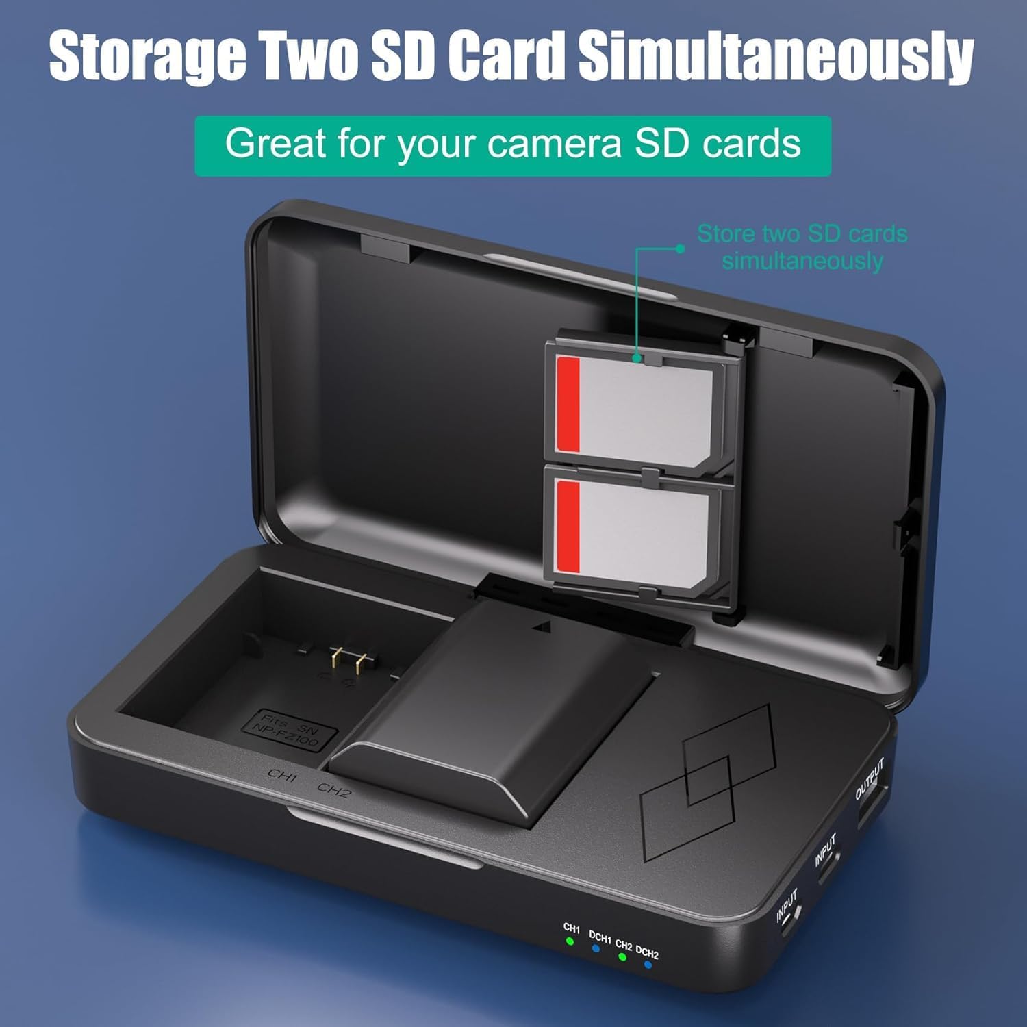 JYJZPB 2 Pack NP-FZ100 Batteries for Sony A7IV A7III A1 Alpha A7RIII A7R IV A9 A9 II A6600 A6700 9S A7R3 A7S III A7 RIII Camera 7.2V 2280mAh NPFZ100 Battery with DB Dual Battery Charger