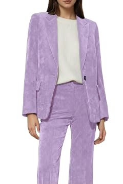 Womens 2 Piece Corduroy Suit Slim Fit Vintage Formal Pant Suit for Women Dressy Blazer Pants Set for