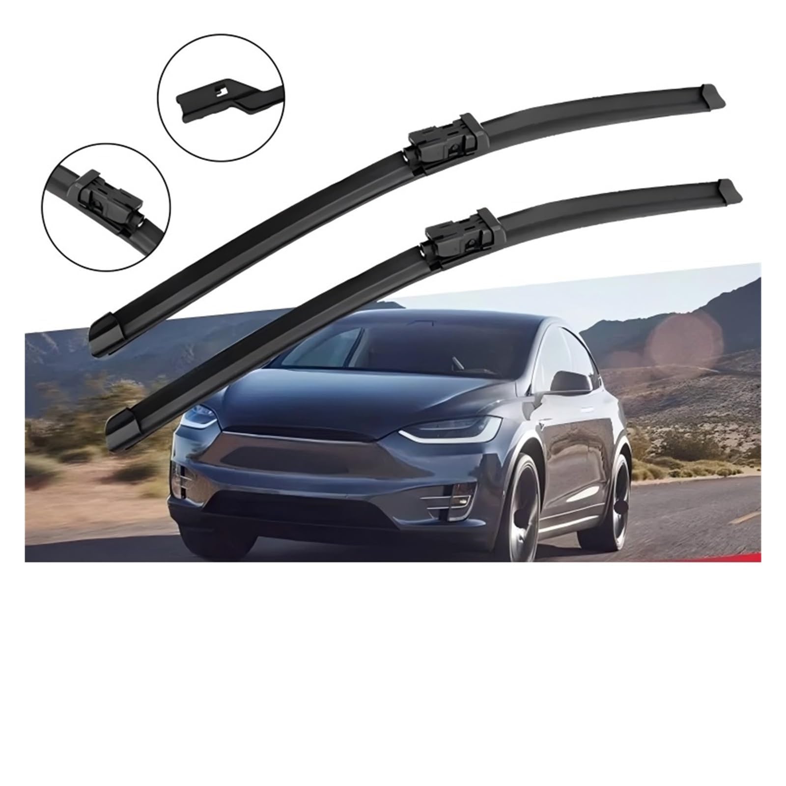 Limpiaparabrisas Escobilla limpiaparabrisas coche para Tesla para modelo X 2016-2018 28 "+ 18" parabrisas goma limpia silicona