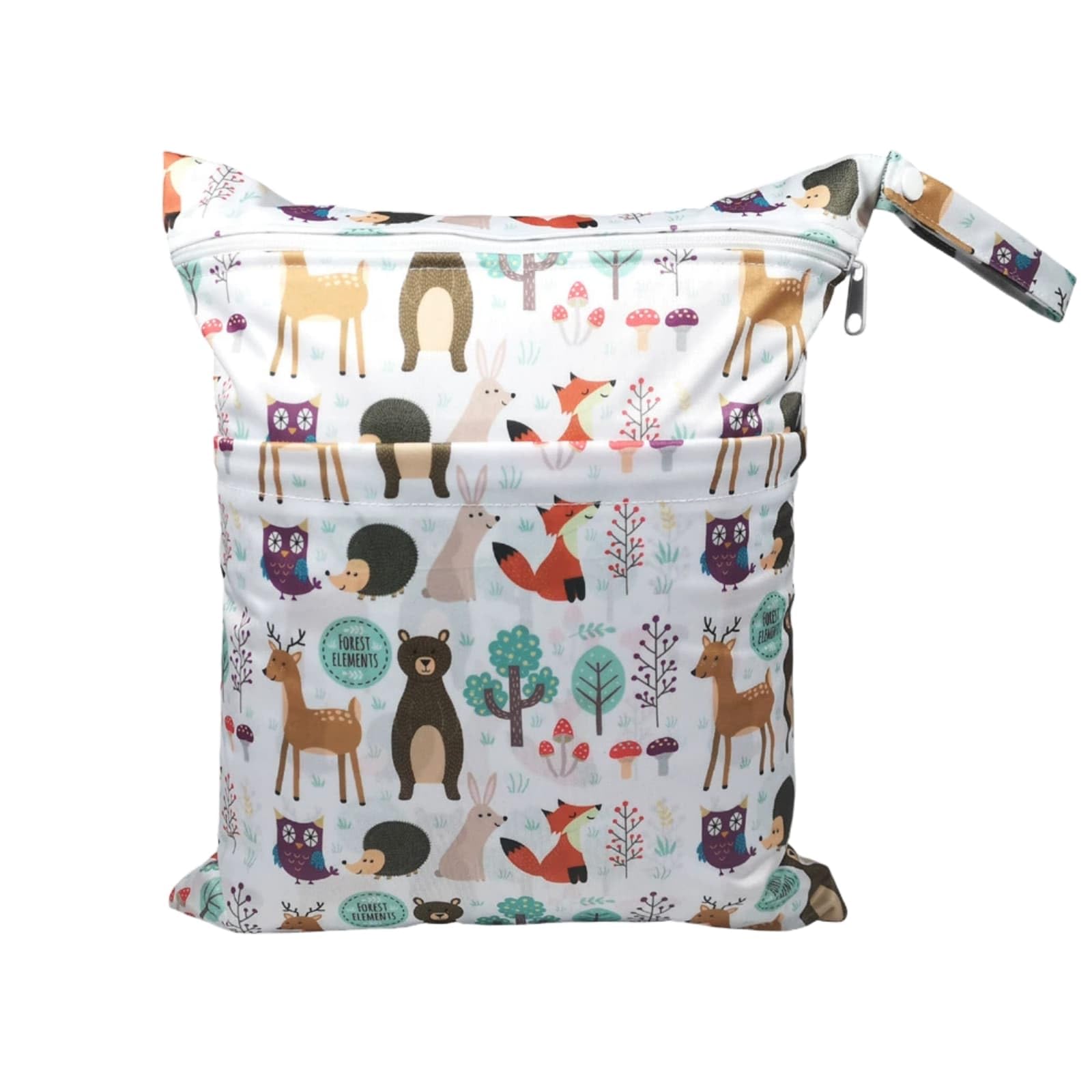 Hixingo Waterproof Wet Dry Bag, Reusable Nappy Wet Bag Cloth Diaper Wetbag with Zipper 30x36cm Cartoon Style Nappy Wetbags Washable for Baby Items Wet Clothes (Jungle,4 Pieces)