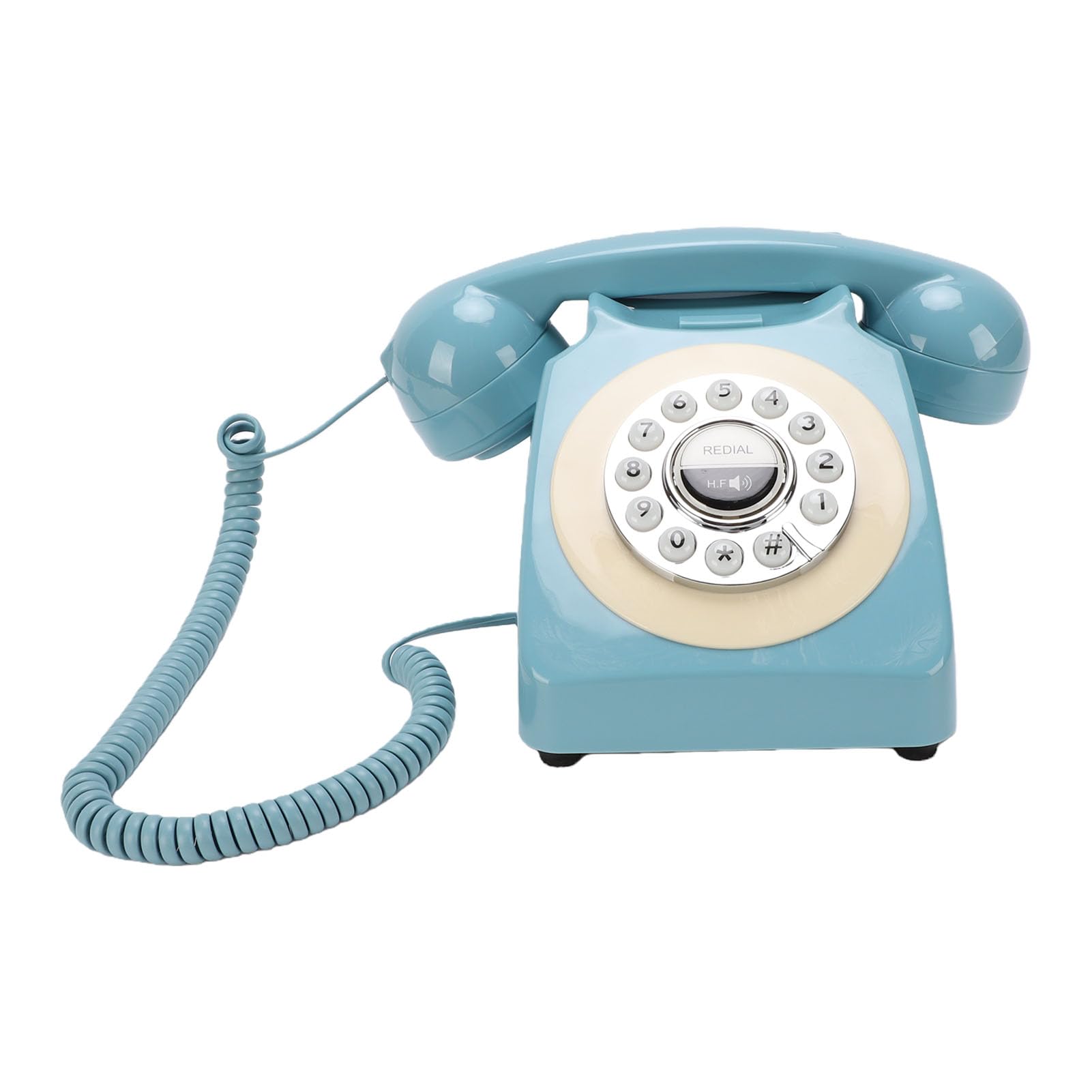Garsent Teléfono Bluetooth Retro, Teléfono Fijo Bluetooth, Inalámbrico Antiguo de Estilo Vintage con Batería Recargable USB, Llamadas Manos Libres y Reproducción de música. (Blue)