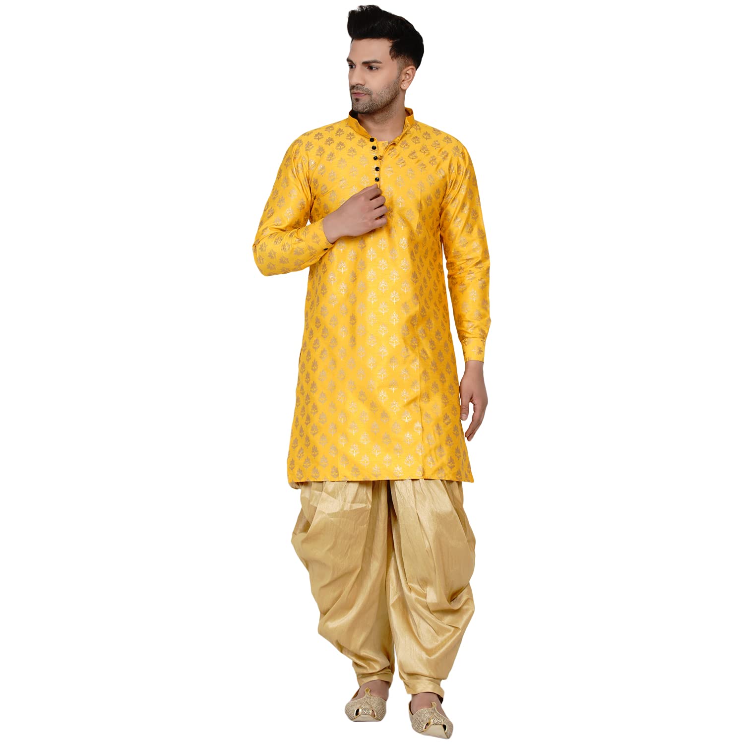 veera paridhaan Men's Banarasi Full Sleeve Printed Long Straight Kurta-picture-39