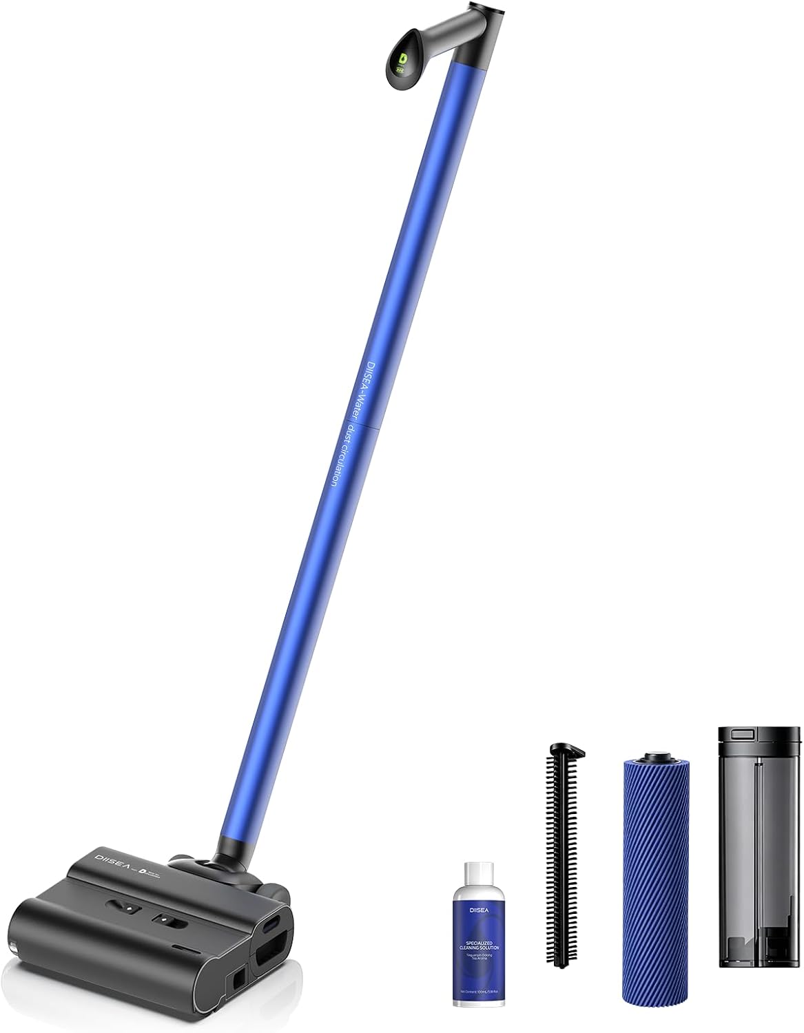 Diisea D7 Cordless Wet Dry Vacuum Floor Cleaner Mop - Water-Powered, Zero Dust Emission, IPX6 Washable, 55dB Quiet, Filter-Free, 60 Min Runtime