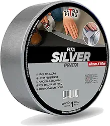 Fita Silver Tape Multiuso 50 Metros 48 Mm Adesiva Ultra Fitas Diversas Cores (Cinza)