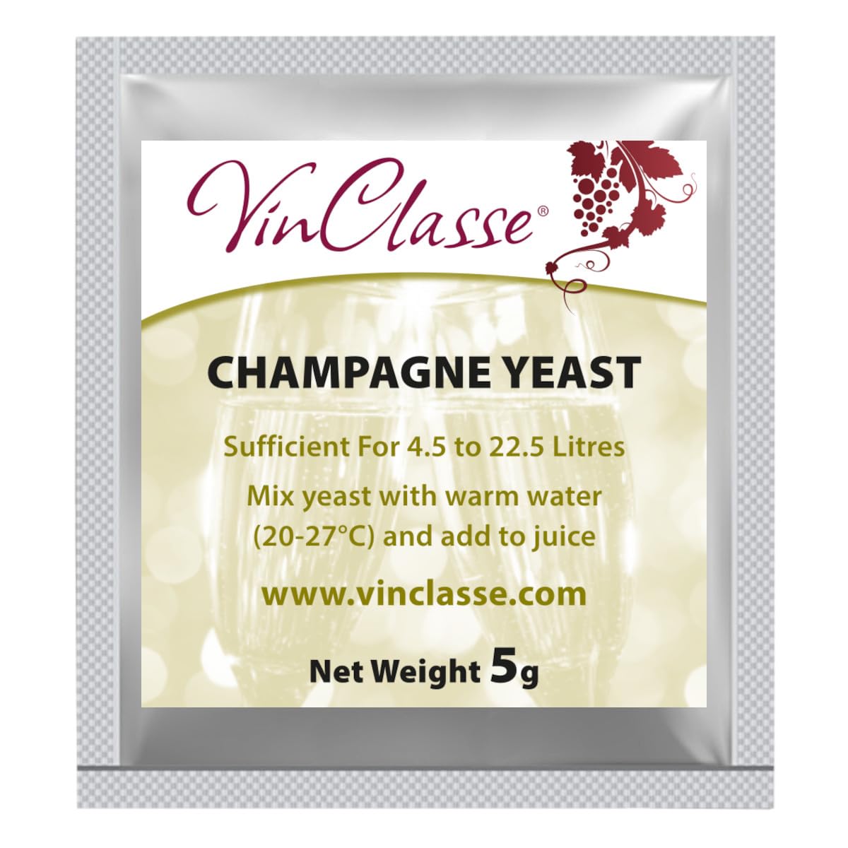 Wine Yeast Elderflower Champagne Sparkling Style 5 gram Sachet Vinclasse