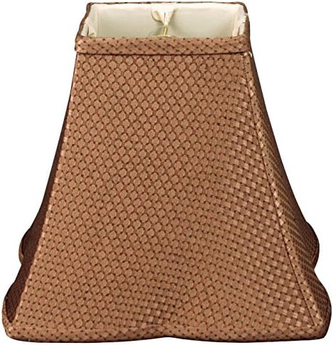 Royal Designs DS-212-8BR Designer Lamp Shade Square Empire Patterned Designer Lampshade, Brown, 4.5 x 8 x 8Brown