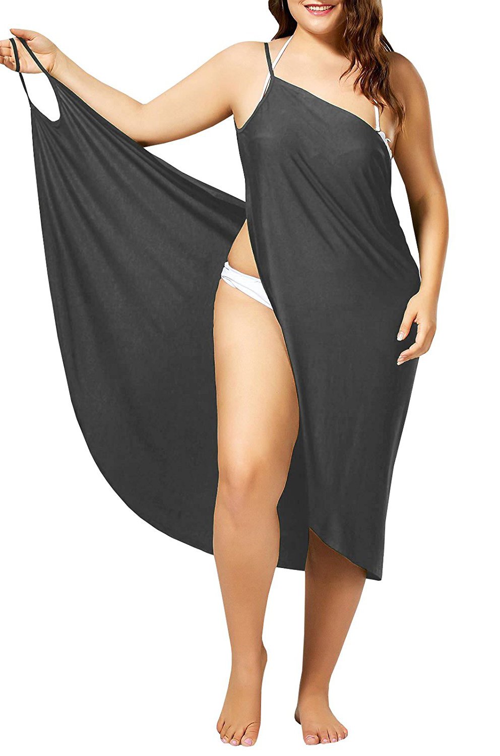 Womens Cover Ups Beach Spaghetti Strap Sarongs Swimsuit Wraps Midi Dresses
