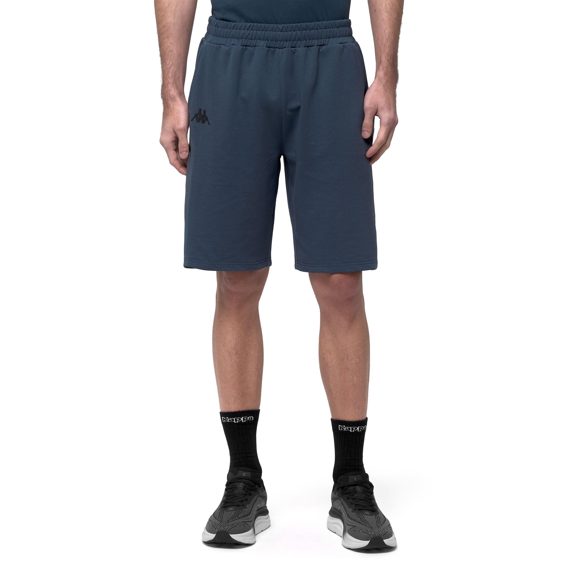 Kappa GABEYO Men's Shorts – French Terry – Regular Fit and Elastic Waist with Drawstring – Sports Style Design – Blue, Size XL