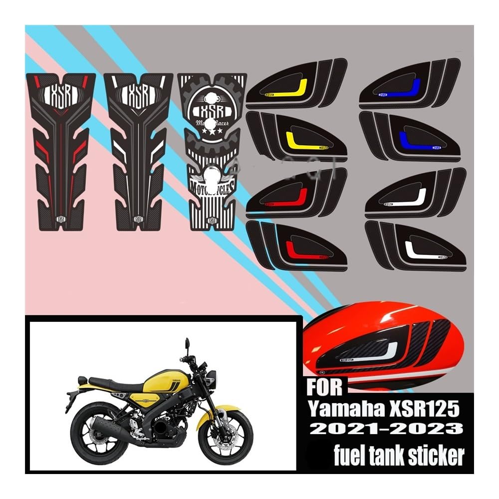 Autocollant Protection Réservoir Carburant Kit De Protection Contre Les Rayures Moto Pour Ya&maha XSR125 XSR 125 2021 2022 2023 Coussinets Réservoir Poignées Latérales Gaz Carburant Huile Genou