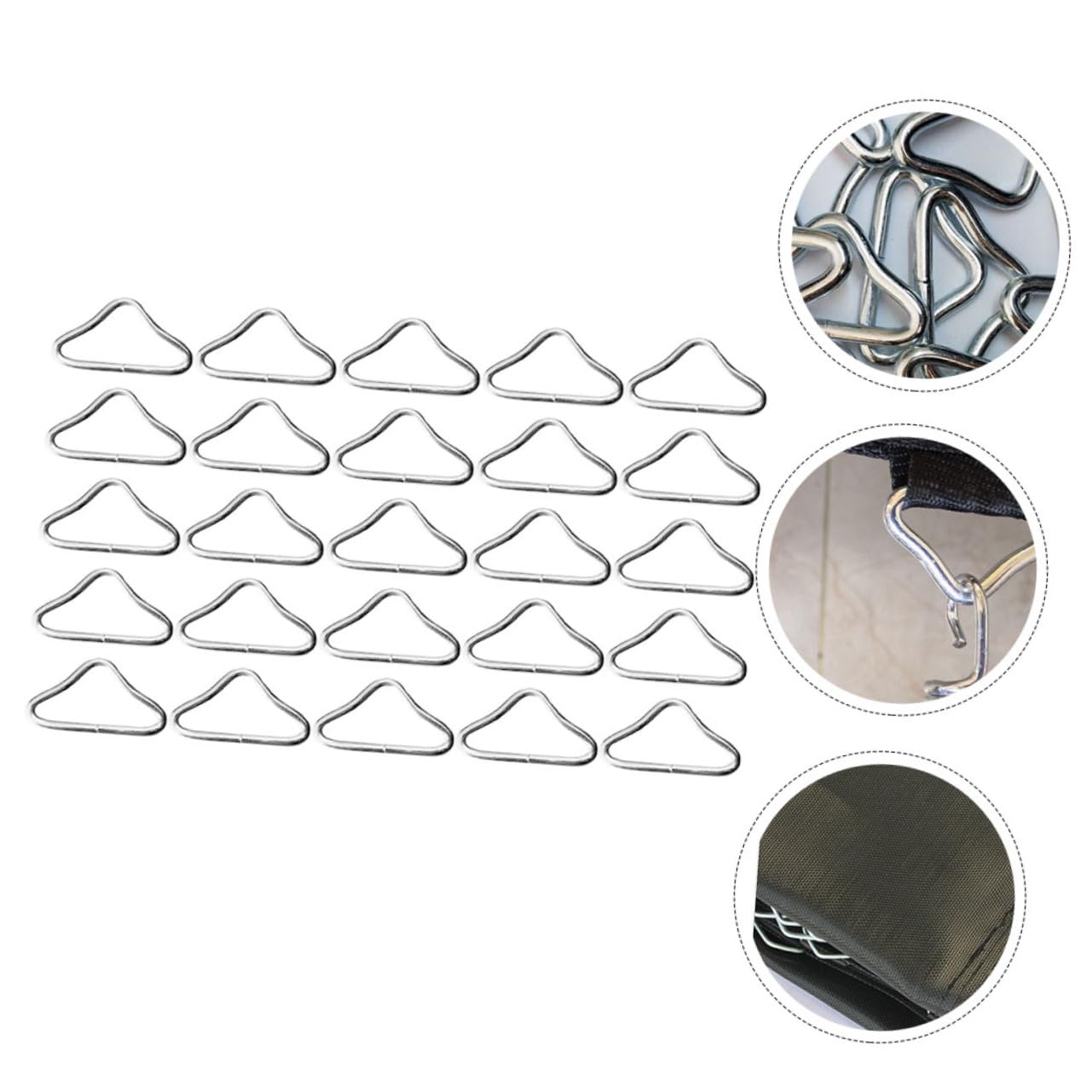 balacoo 30Pcs Trampoline Triangle Ring Buckles Heavy Duty Connectors for Webbing Durable Rings for Trampoline Safety and Repair Quick Connect