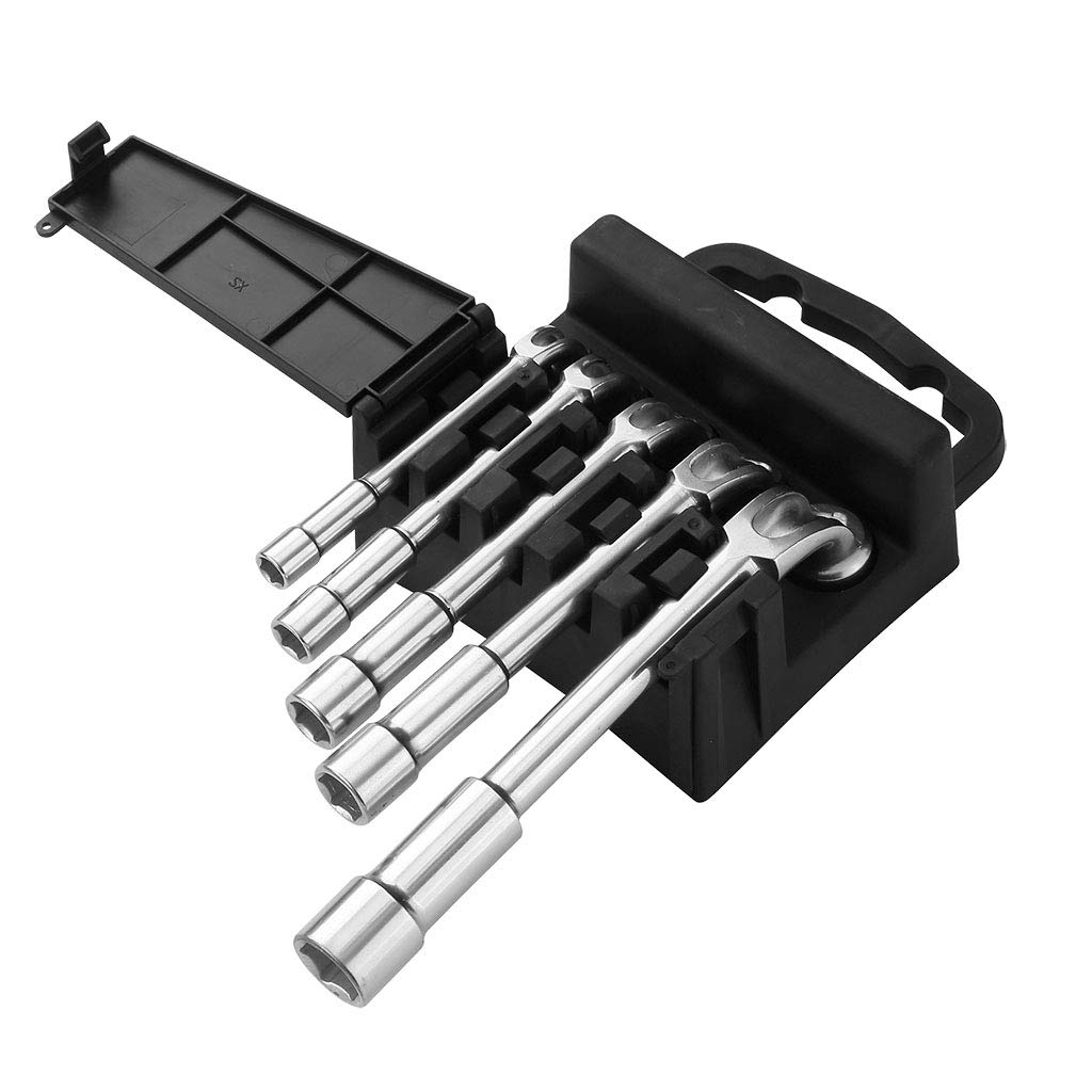 Rhino - Clés tubulaires et à pipe, Lot de 5 clés à pipe débouchées, jeu de 5 clés tubulaires - Diamètre 8 à 17 mm - Empreinte 6/12 pans - Fabriqué en Acier (Chrome Vanadium) - Garantie à vie 3562