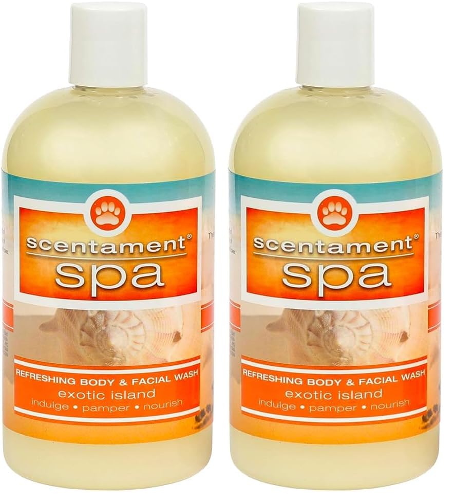 Image of Best Shot Scentament Spa Seasonal Body and Facial Wash, Tearless Shampoo, Hypoallergenic Body Wash, Removes Tear Stains, Exotic Island, 16 oz (Pack of 2)