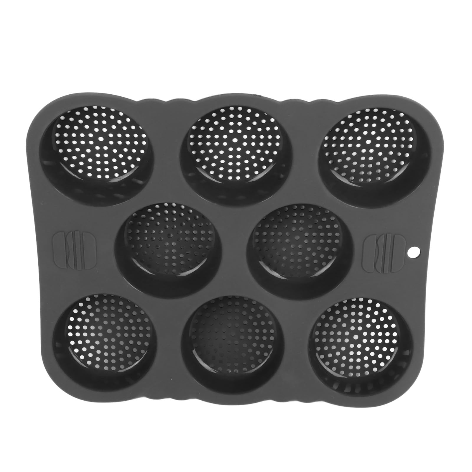 Ymiko Mini Loaf Pan, Hamburger Bun Silicone 8 Cavity Easy Release Heat Hamburger Bread Bakery Pan Baking NonStick Mini Bread Pan for Kitchen