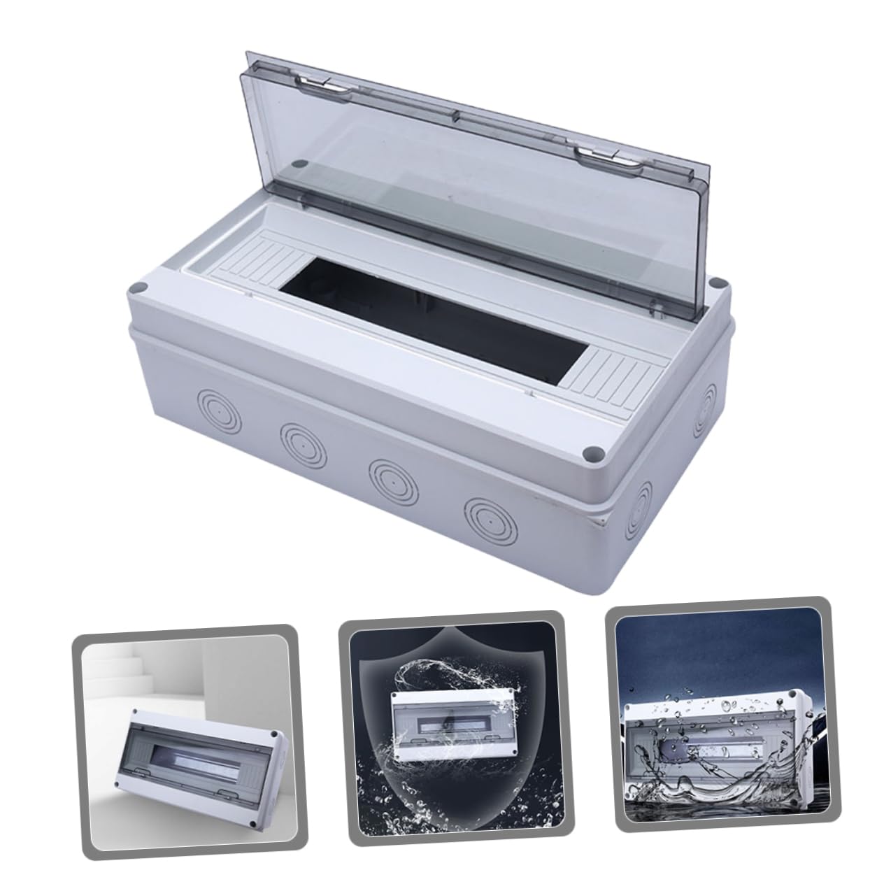 Caja de Distribución Estanca Ip65 de Plástico Abs 18 Circuitos | Montaje en Superficie, Protección contra Polvo y Agua, Uso Interior o Exterior
