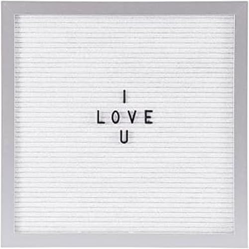 Melannco Tablero de letras de fieltro, hexagonal, con letras y números, para anuncios, blanco y plateado