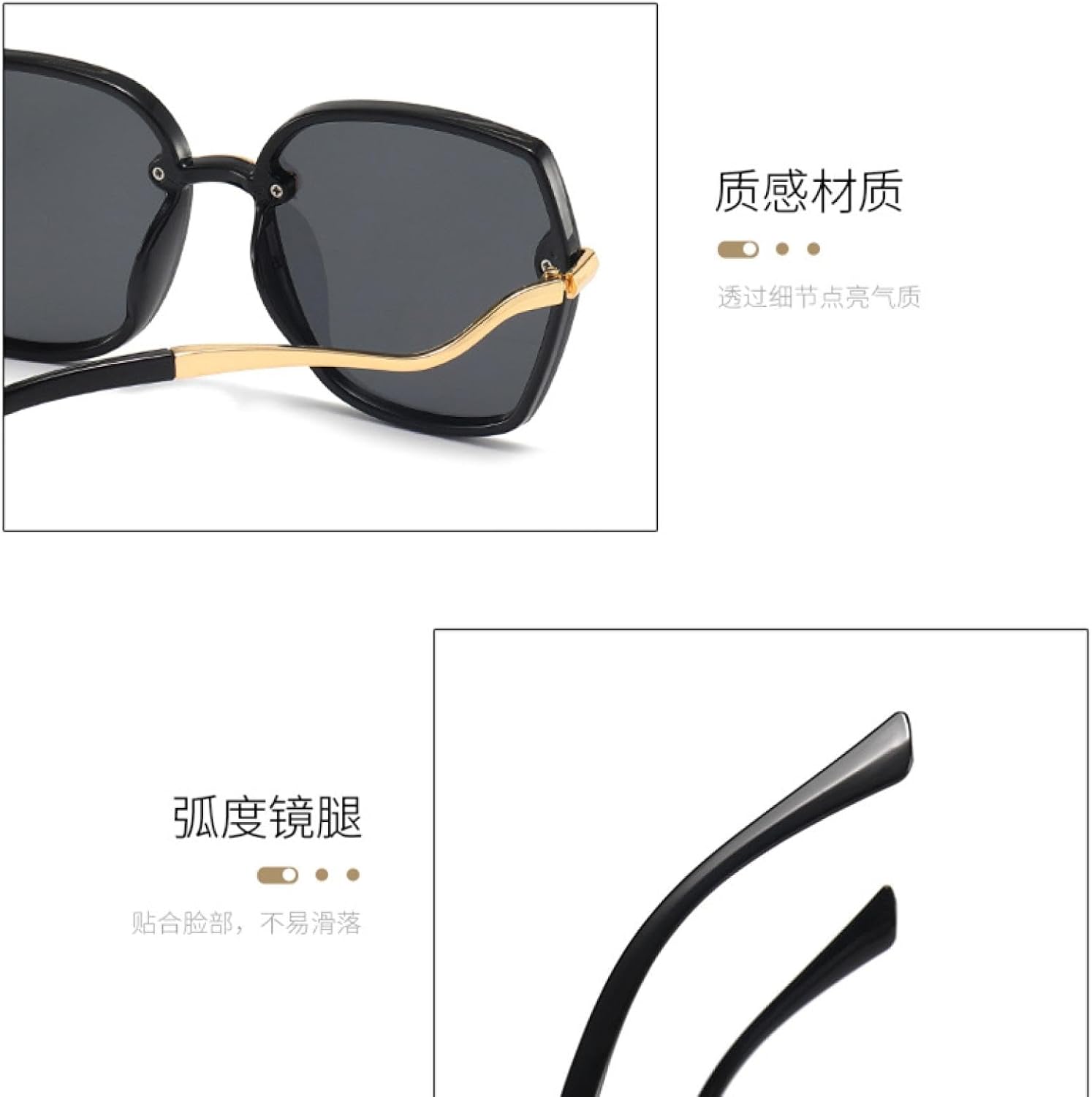 Trend Metal Big Frame Sunglasses Women and Men Fashion Luxury Punk Travel Sunglasses Uv400